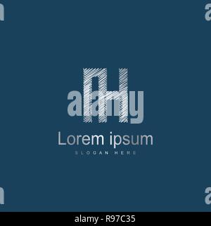 Initial Letter IH Logo Template Vector Design. Abstract letter logo design Stock Vector