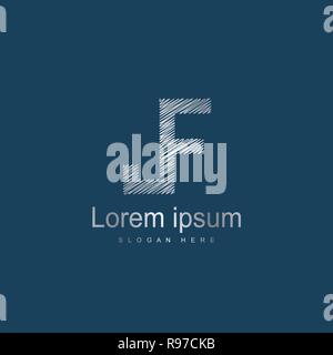 Initial Letter JF Logo Template Vector Design. Abstract letter logo design Stock Vector