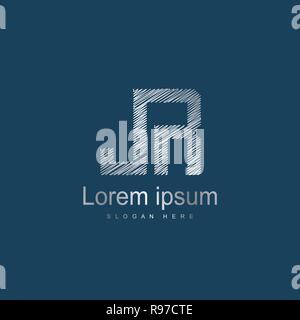 Initial Letter JR Logo Template Vector Design. Abstract letter logo design Stock Vector