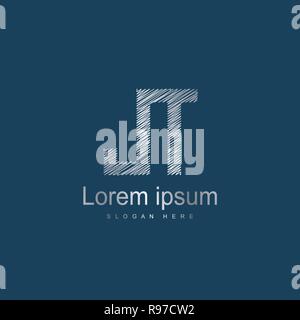 Initial Letter JT Logo Template Vector Design. Abstract letter logo design Stock Vector