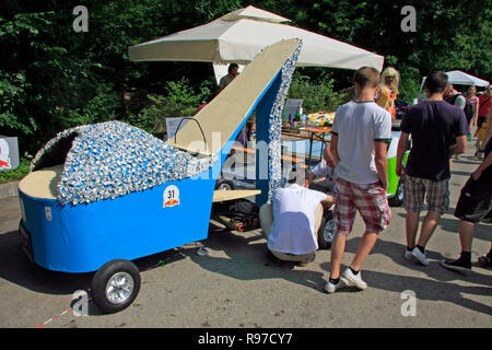 Zagreb, Croatia - June 12, 2011: High heel on the wheels on Red Bull Soapbox Stock Photo