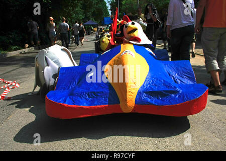 Zagreb, Croatia - June 12, 2011: Funny vehicle on Red Bull Soapbox Stock Photo