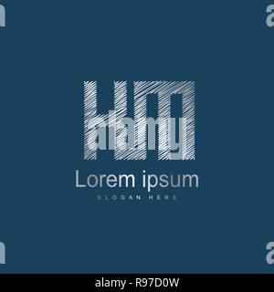 Initial Letter KM Logo Template Vector Design. Abstract letter logo design Stock Vector