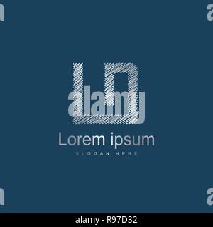 Initial Letter LD Logo Template Vector Design. Abstract letter logo design Stock Vector
