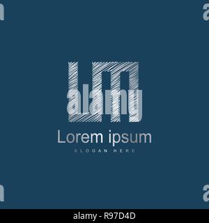 Initial Letter LM Logo Template Vector Design. Abstract letter logo design Stock Vector