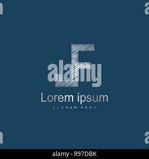 Initial Letter JF Logo Template Vector Design. Abstract letter logo design Stock Vector