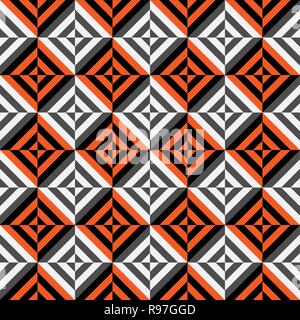 Vector geometric seamless pattern with stripes, lines, squares Stock Vector