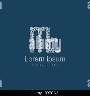 Initial Letter MF Logo Template Vector Design Stock Vector