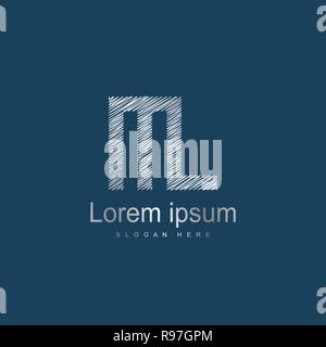 Initial Letter ML Logo Template Vector Design Stock Vector