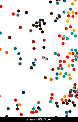 Multicolored glitter circles isolated on white. Perfect backdrop for your design. Stock Photo
