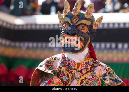 Buddhist dances at Gustor Mask Festival in Tikshey Monsatery,Ladakh Stock Photo