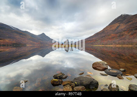 The shores of Loch leven in the Scottish highlands Stock Photo