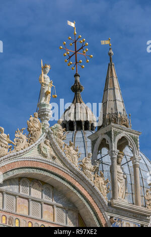 Close up view of the Basilica di San Marco roof details in Venice, Italy Stock Photo