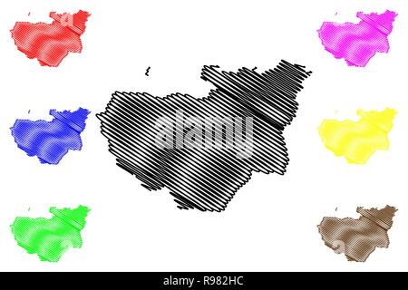 Bursa (Provinces of the Republic of Turkey) map vector illustration, scribble sketch Bursa ili map Stock Vector