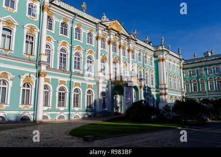 The 1762 Winter Palace and State Hermitage Museum on Palace Square, St Petersburg, Russia. Architect, Italian Francesco Bartolomeo Rastrelli.