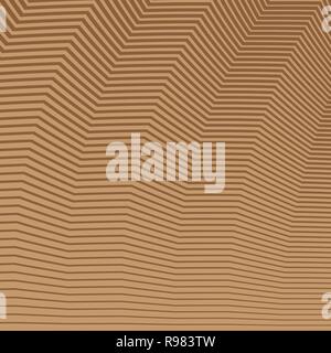 Abstract linear pattern. Vector illustration. Brown background with wave lines Stock Vector