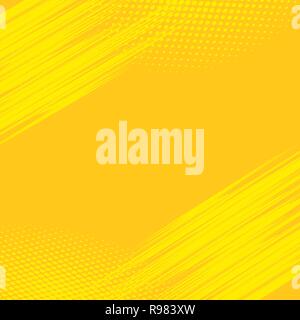Pop Art background. Retro dotted background. Vector illustration. Halftone yellow pop art pattern. Stock Vector