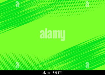 Pop Art background. Retro dotted background. Vector illustration. Halftone green pop art pattern. Stock Vector