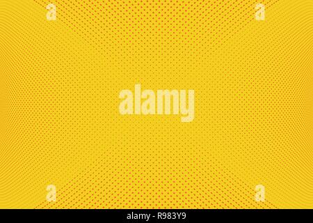 Pop Art background. Retro dotted background. Vector illustration. Halftone yellow pop art pattern. Stock Vector