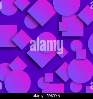 Abstract background with colorful circles and shadows. Vector illustration. Futuristic background Stock Vector