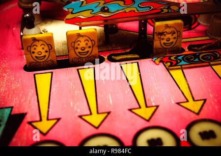 Close up on a detail of a pinball machine Stock Photo