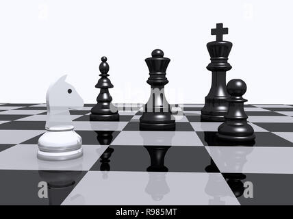 chess pawn chessmen boardgame figures 3d illustration Stock Photo - Alamy