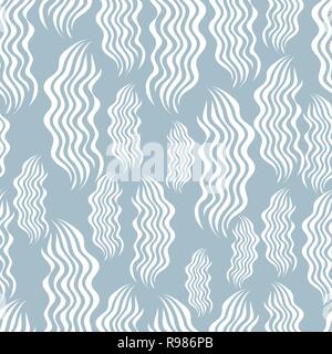 Seamless hand-drawn waves pattern. Abstract wavy background, nature theme. Vector illustration Stock Vector