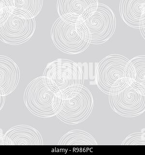 Hand- drawn abstract seamless background pattern. Waves, curls, swirls theme. Vector illustration Stock Vector