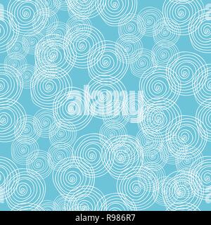 Hand- drawn abstract seamless background pattern. Waves, curls, swirls theme. Vector illustration Stock Vector