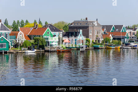 Traditional dutch houses in Zaandijk, Netherlands Stock Photo