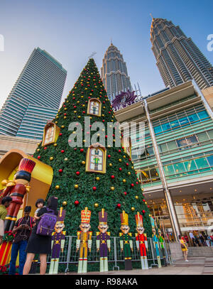 Christmas tree 2018 at Suria Mall, Petronas Towers in Kuala Lumpur 