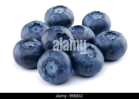 Fresh blueberries isolated on white background. Macro, studio shot Stock Photo