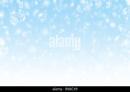 Abstract background Defocused Spots Bright colors Saturation blue white sun glare. Merry Christmas and happy New year. Valentine's birthday Stock Photo