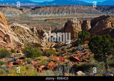 Utah, Boulder, Burr Trail Road Switchbacks Stock Photo