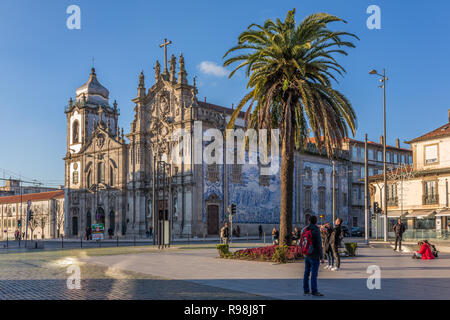 Porto, Porugal - January 15, 2018: The Church Igreja do Carmo dos Carmelitas in Ribeira - the old town of  Porto, Porugal Stock Photo