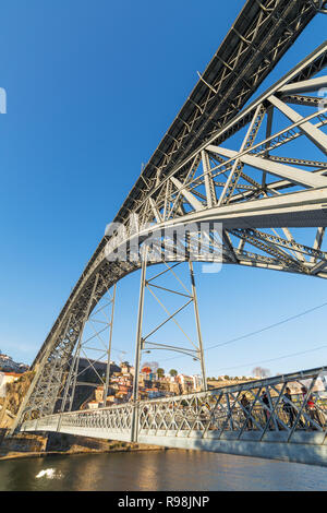 Famous ponte Dom Luiz bridge in Porto, Portugal Stock Photo