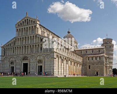 The magnificent Duomo di Pisa, under blue skies on the Piazza dei Miracoli (Square of Miracles) in Pisa, Tuscany,Italy Stock Photo