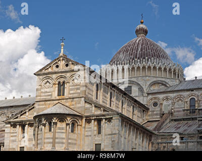 The magnificent Duomo di Pisa, under blue skies on the Piazza dei Miracoli (Square of Miracles) in Pisa, Tuscany,Italy Stock Photo