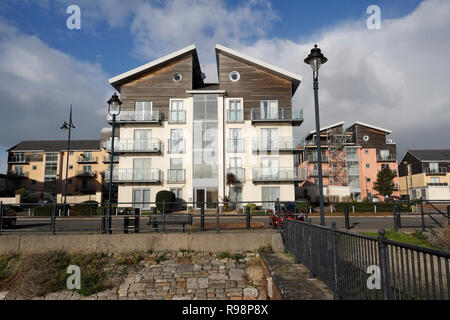 Modern housing flats / apartments at Barry docks, Wales UK Waterfront living Residential building dockland Stock Photo