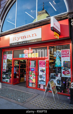 Exterior of the Ryman Stationery Shop on Tottenham Court Rd, Bloomsbury, London W1, England Stock Photo