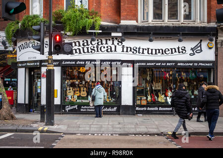 Famous Macaris Musical Instruments shop store shop front in Charing