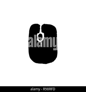 Computer mouse icon. Grunge vector illustration. Stock Vector