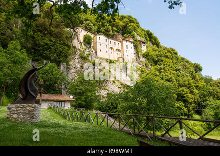 Greccio, Italy.  hermitage shrine erected by St. Francis of Assisi in the Sacred Valley. In this monastery the Holy gave birth to the first living nat Stock Photo