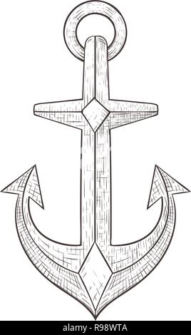 Anchor. Hand drawn sketch Stock Vector