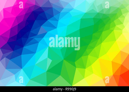 Low Poly abstract background illustration rainbow colours Stock Photo