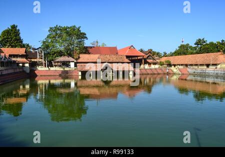 Alleppey/Alappuzha Sri Krishna temple and temple pond-Kerala/India Stock Photo