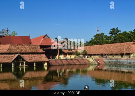 Alleppey/Alappuzha Sri Krishna temple and temple pond-Kerala/India Stock Photo