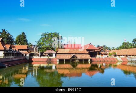 Alleppey/Alappuzha Sri Krishna temple and temple pond-Kerala/India Stock Photo