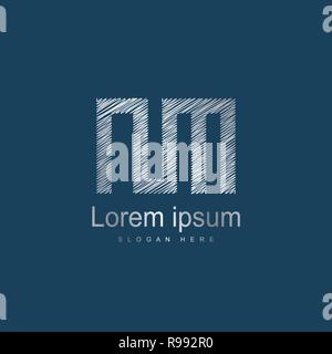 Initial Letter NM Logo Template Vector Design Stock Vector