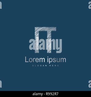 Initial Letter NT Logo Template Vector Design Stock Vector